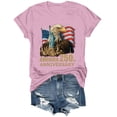 thumbnail image 5 of CAICJ98 Women's 250th Anniversary Crew-Neck T-Shirt Faith USA 250 Years Patriotic Eagle Graphic Shirts Women (Pink,XL), 5 of 8