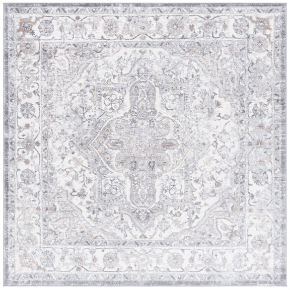 SAFAVIEH Opal Daithi Oriental Area Rug, Grey/Ivory, 6'7" x 6'7" Square