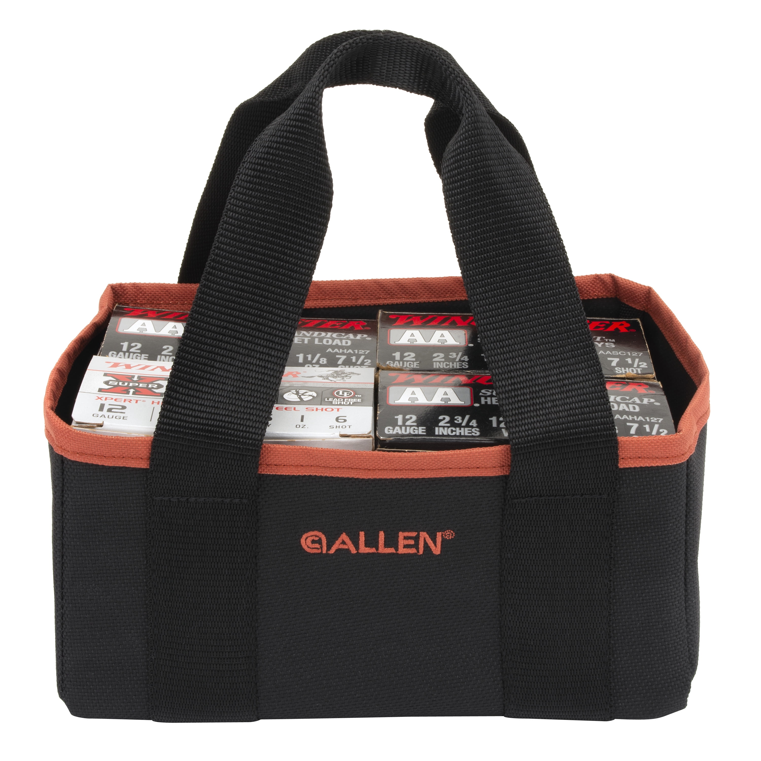 Allen Company Shotgun Shells Ammo Bag, 12 & 20-Gauge, Holds 4 Boxes, Black, Polyester, 1, 2108A