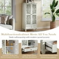 thumbnail image 4 of GZXS Retro Accent Cabinet in Antique Gray White, 55.12" Tall Kitchen Pantry with Hollow-Carved Doors & Adjustable Shelves & Storage Drawer, Perfect as Decorative Accent Piece & Practical Organizer, 4 of 10