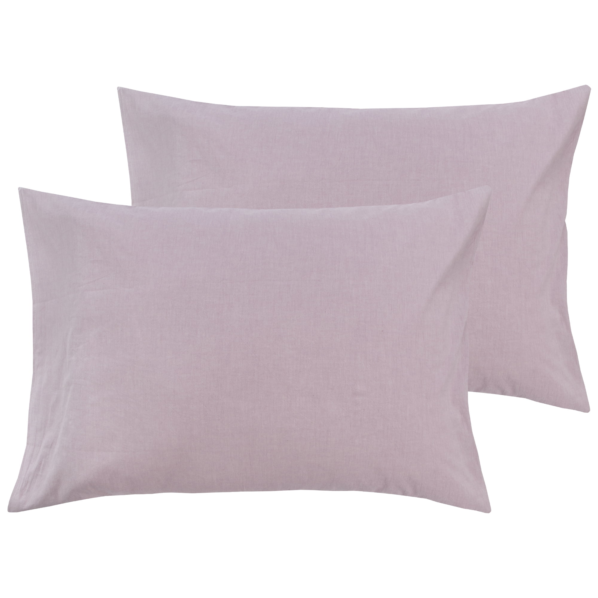 NTBAY Washed Cotton Queen Pillowcases Set of 2, Soft and ShrinkResistant, 20" x 30", Light