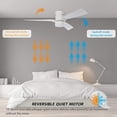 thumbnail image 4 of 52" White Smart Flush Mount Ceiling Fan with Light and Remote (3 Blades)Remote, 4 of 8