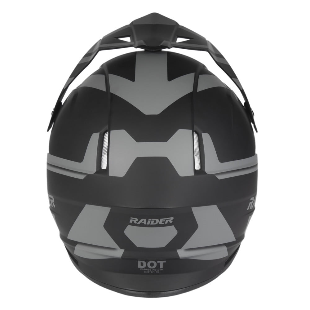 Raider Z7 MX Off-Road Helmet DOT Approved - Black/Silver - Med