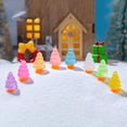 thumbnail image 3 of wirlsweal 10Pcs Mini Christmas Tree Decoration Glow in The Dark Resin Crafts DIY Dollhouse Snow Garden Desktop Miniature Xmas Tree Ornament Holiday Decor, 3 of 10