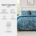 thumbnail image 3 of Mainstays All in One Reversible Comforter and Sheet Set, 7-Piece, Queen, Blue Floral, 3 of 13
