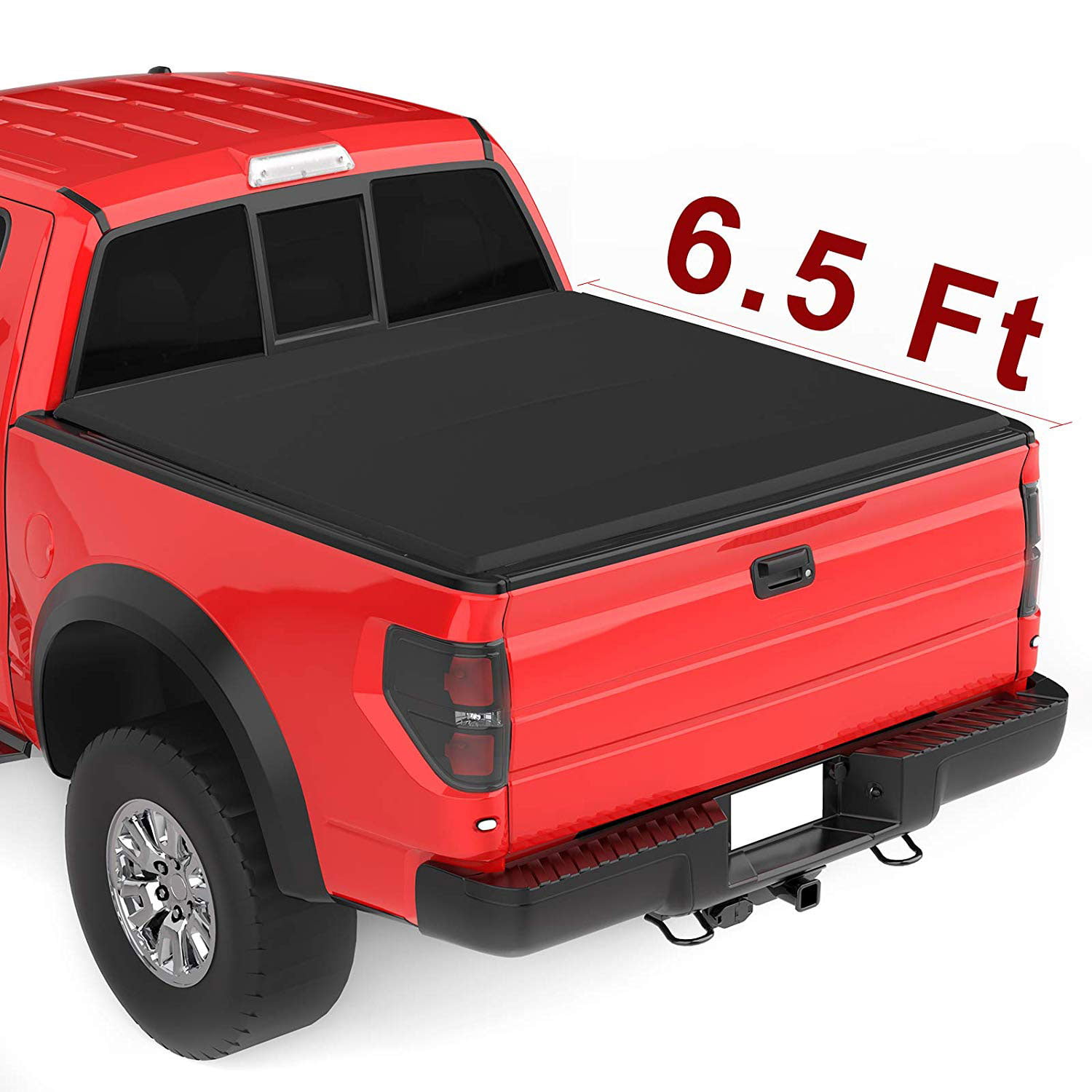 Upgraded Soft Trifold Truck Bed Tonneau Cover On Top Compatible for 2015 2016 2017 2018 2019