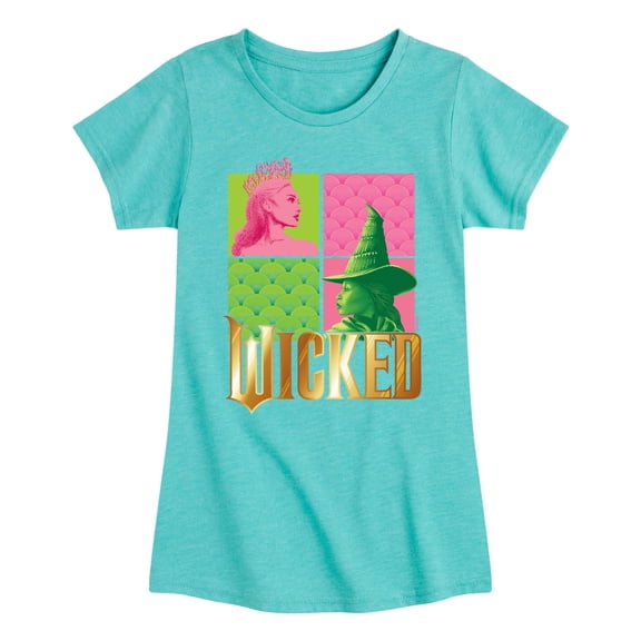 Wicked - Glinda and Elphaba Logo - Girls Toddler and Youth Fitted Short Sleeve Graphic Tee