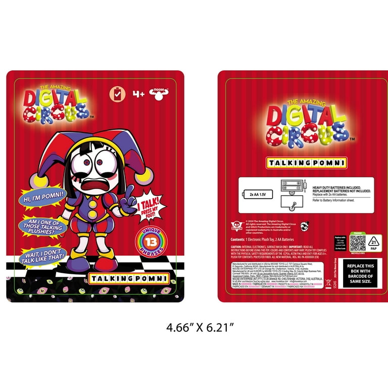 ポムニ lconic Amazing Digital Circus Talking Pomni Plush, 13 Unique Phrases, 12
