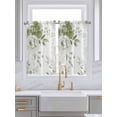 thumbnail image 2 of Kitchen Curtains 54 Inches length, Sage Green Flower Window Treatment Curtain Drapes, Watercolor Gradient Retro Floral Decorative Window Curtains for Bedroom Cafe, 52"x54", 2 Panels, 2 of 7