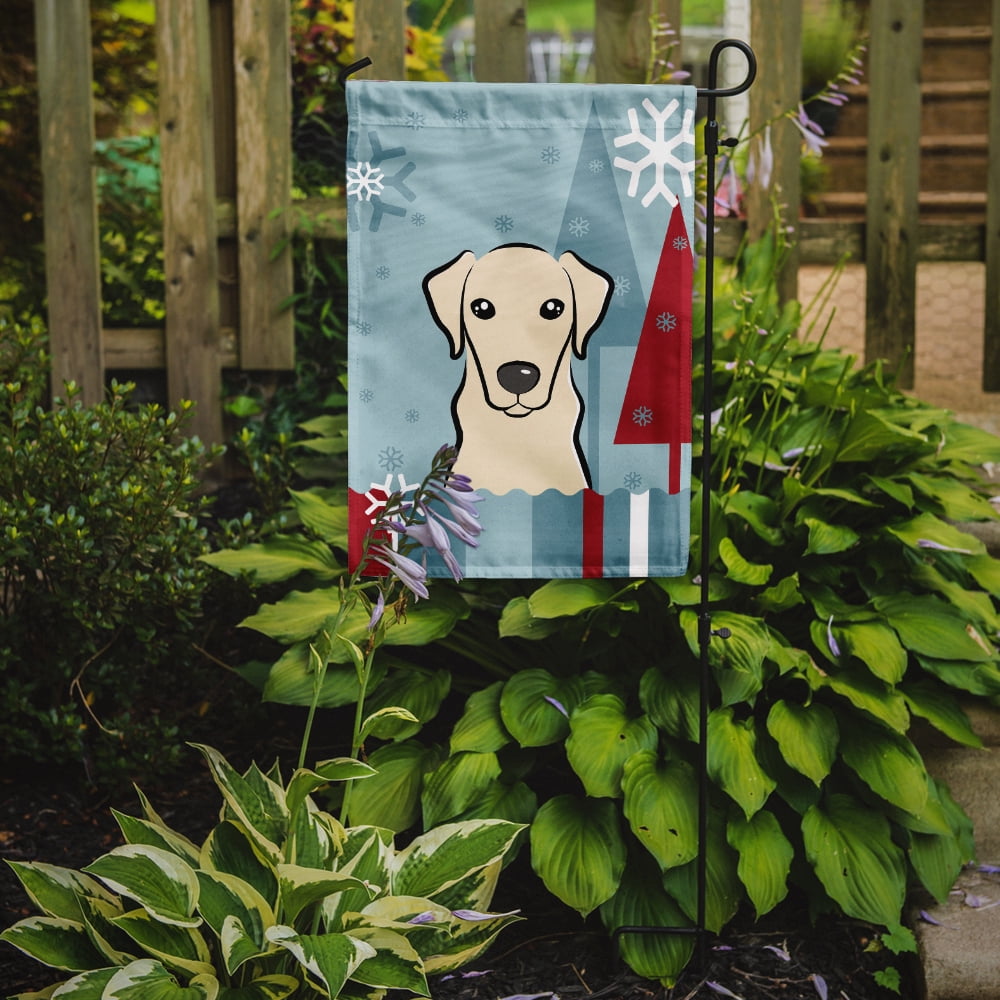 Carolines Treasures BB1718GF Winter Holiday Yellow Labrador Flag Garden Size