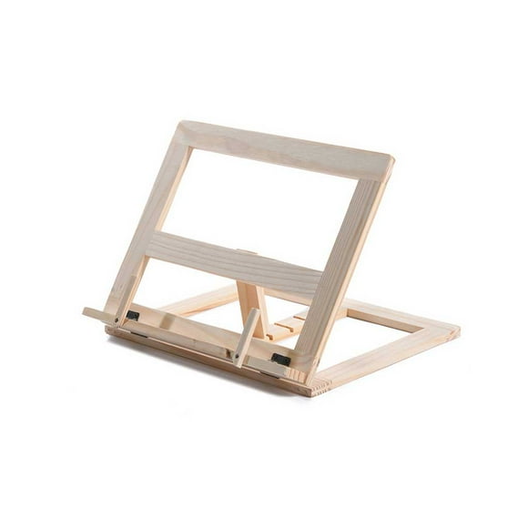 Injueey Soporte de lectura de libros para niños, soporte antideslizante para ordenador portátil, soporte plegable de madera, soporte de Carpetas de archivos