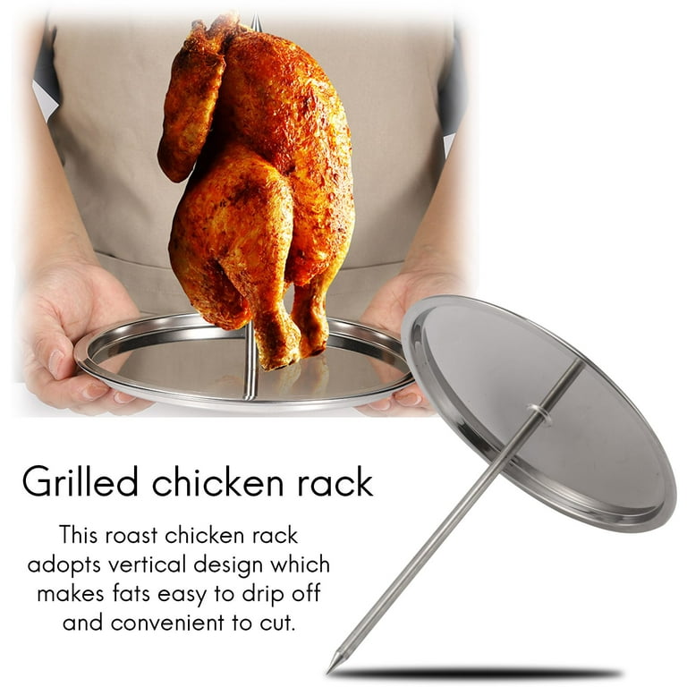 Chicken Rack Vertical Skewer Barbecue Grilling Rack Meat Spit Perfect for  Steak,Chicken,Meats Beer Smoker Accessories 