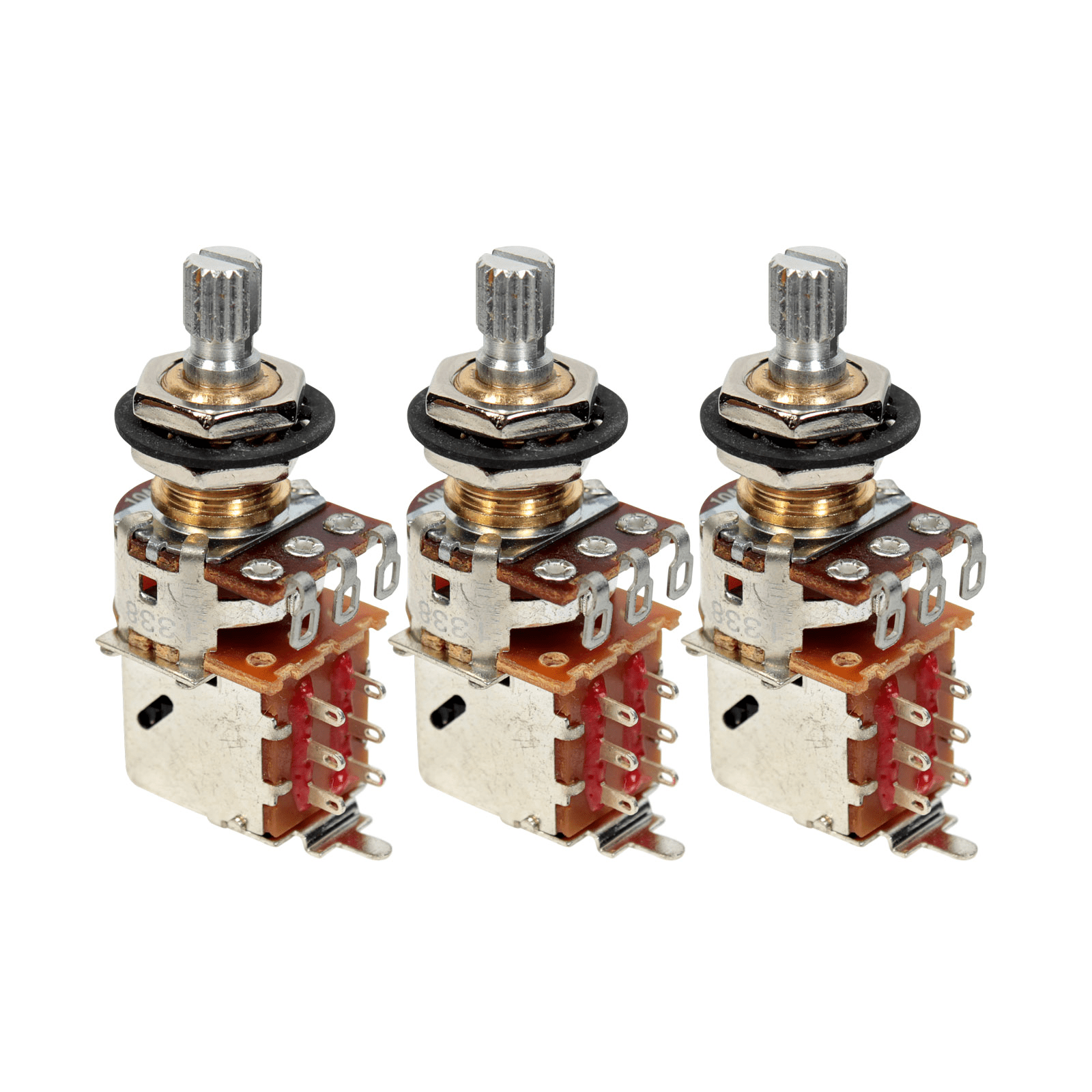 3 Bulk Pack Genuine Bourns 500K Split Shaft PushPull Pots for Electric Guitar