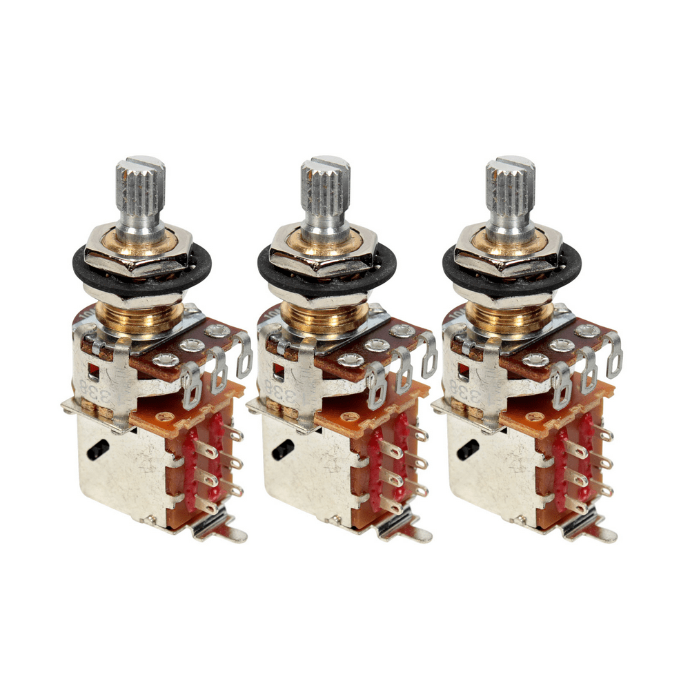 3 Bulk Pack Genuine Bourns 500K Split Shaft PushPull Pots for Electric