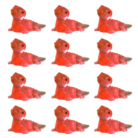 Soumake 12Pcs Mini Lizard Figurine Glow-in-the-dark Resin Tiny Cabrite Ornament Miniature Animal Statue Toy Fairy Garden Microlandscape Desktop Decoration