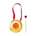 thumbnail image 2 of Gong de danza del león con mazo, Gong de mano de latón para niños, Gong de latón de percusión manual para niños Gong pequeño para fiesta en casa , 9 9cm, 2 of 8