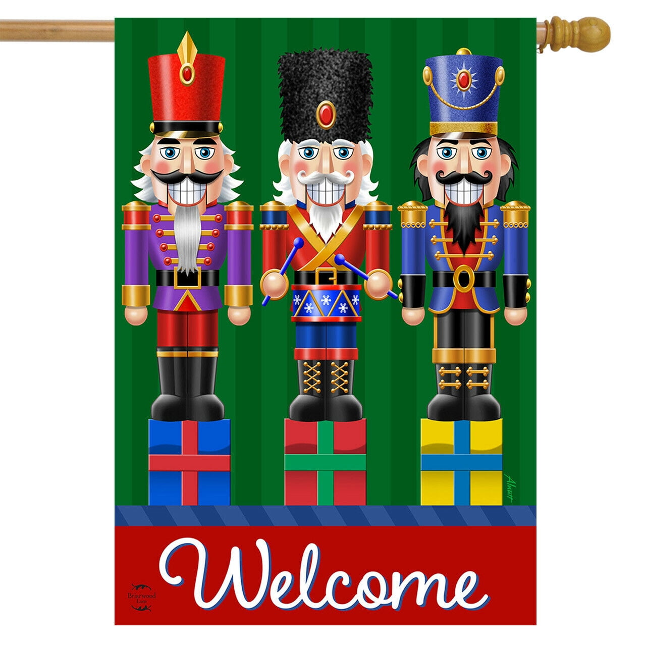 Holiday Nutcrackers House Flag Christmas 28" x 40" Briarwood
