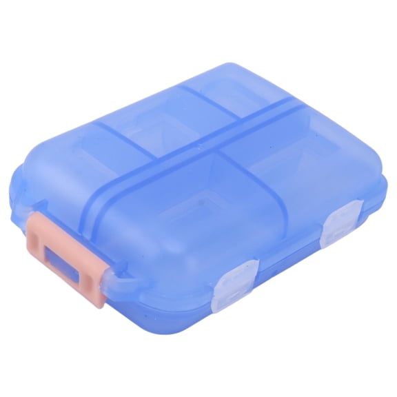 LAZIOEGR Compact 7‑Day Waterproof Medicine Organizer with 10 Secure Compartments, Blue, Portable Travel Case