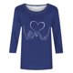 thumbnail image 4 of Tops de Cuello Redondo para las Mujeres Moda Impresa 3/4 Mangas Blusa Casual Top, Estante de Imitación, 4 of 5