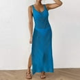 thumbnail image 4 of TMOYZQ Women’s Beach Cover Ups Dress Crochet Sleeveless Hollow Out Side Split Maxi Knit Bikini Beachwear, 4 of 6