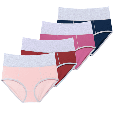 

BESTSPR Women s Cotton Underwear High Waist Briefs Ladies Soft Breathable Panties Full Coverage Underpants