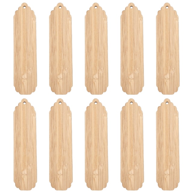 10pcs Wood Blank Bookmarks Unfinished Wood Tags Creative Wooden Craft Bookmarks