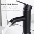 thumbnail image 3 of Matte Black Faucet, Baking Paint Single Handle Sink Faucet Round Stainless Steel  for Bathroom, 3 of 7