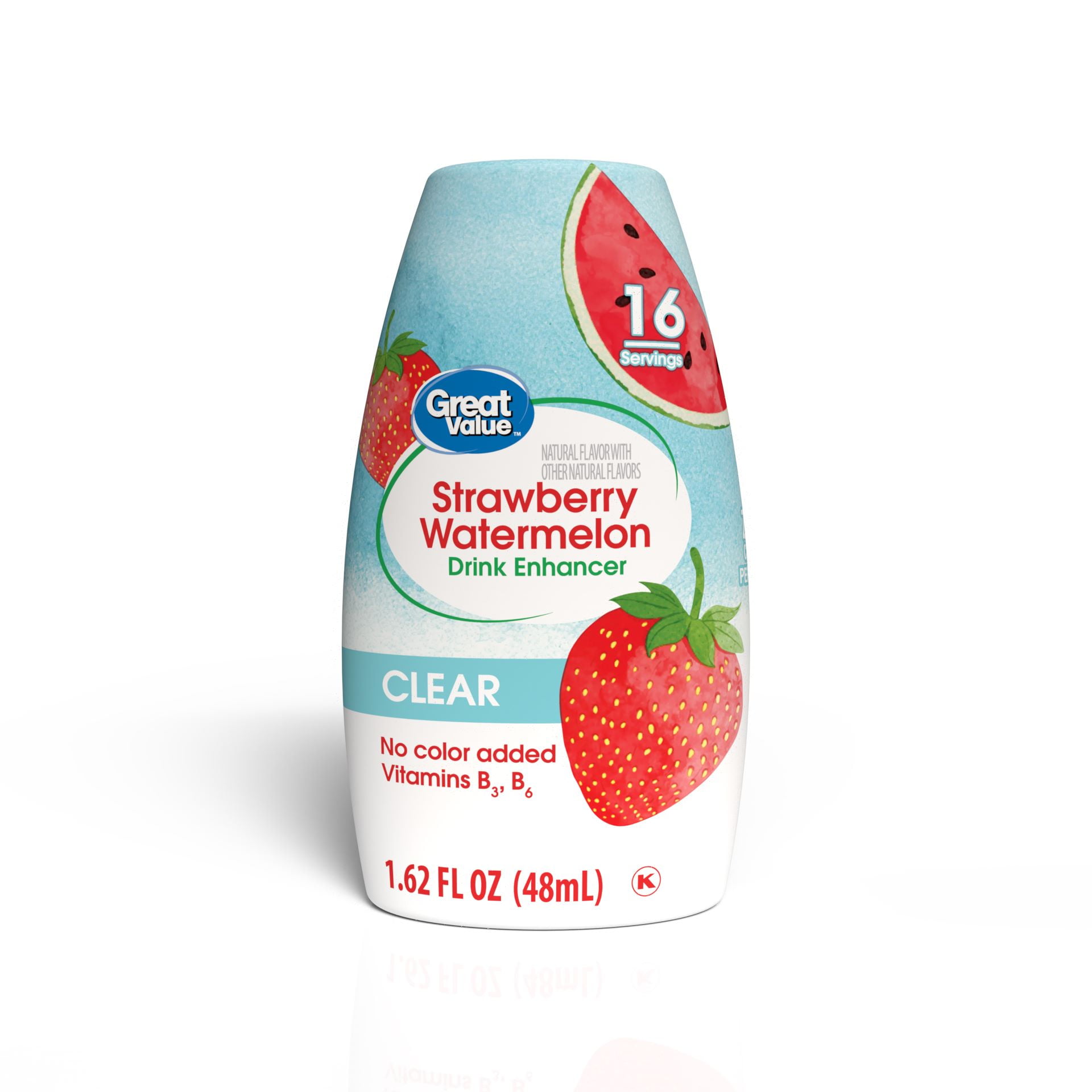 (4 pack) Great Value Simply Clear Liquid Drink Enhancer, Strawberry Watermelon, 1.62 fl oz