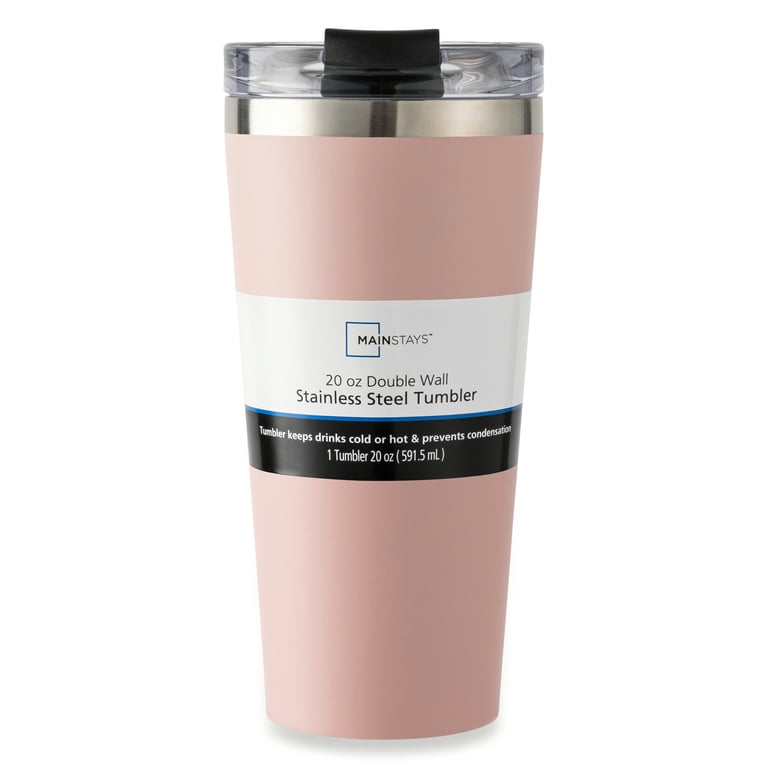 Mainstays Stainless Steel Tumbler, 20 oz, Blush photo 2