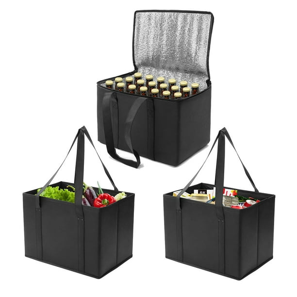 3 Pack Combination Shopping Bags. Reusable, Hard Bottom, Shopping Cart