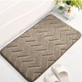 thumbnail image 4 of sruoe Bath Rugs, Bath Mats for Bathroom Floor, Bathroom Rugs, Non Slip WaterAbsorbent Stain Resistant Bath Mats, Polyester Mat, Bathroom Door Mat Household Use, Brown, 4 of 5