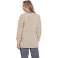 thumbnail image 2 of Landau Veste de Blouse Médicale pour Femmes à 4 Poches : Coupe Classique Décontractée, Col Rond, Boutons Pression devant et Poignets en Tricot 7525, 2 of 5