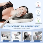 Elviros CPAP Pillow for Sleeping, Adjustable Height Neck Support Pillow with Memory Foam for CPAP Users with Sleep Apnea, Suitable for Side and Back Sleepers
