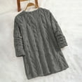 thumbnail image 5 of Women's Fleece Sherpa Tops Long Sleeve Fuzzy Warm Tunic Tops with 2 Pockets Lounge Loose Home Pajamas Winter Outfits (2XL, Dark Gray), 5 of 7