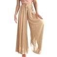 thumbnail image 2 of Pantalones Casuales para Mujer, con Cintura Elástica y Pierna , con Bolsillos. Caqui XXL, 2 of 9