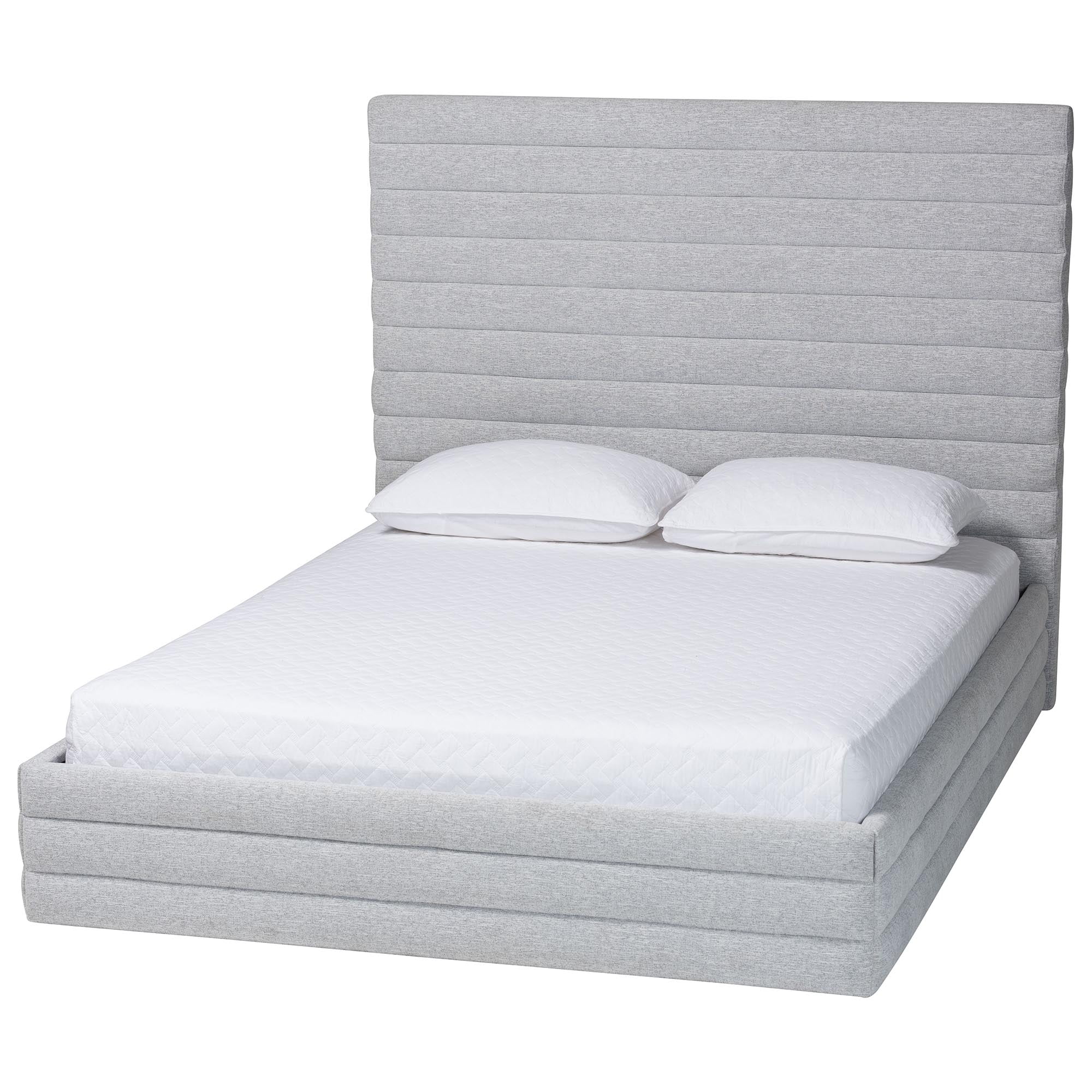 Baxton Studio Cadmus Modern Platform Bed, Queen, Light Grey