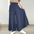 thumbnail image 3 of High Waist Elastic Waistband Solid Color Women Full Length Oversized Wide Leg Pants, 3 of 7