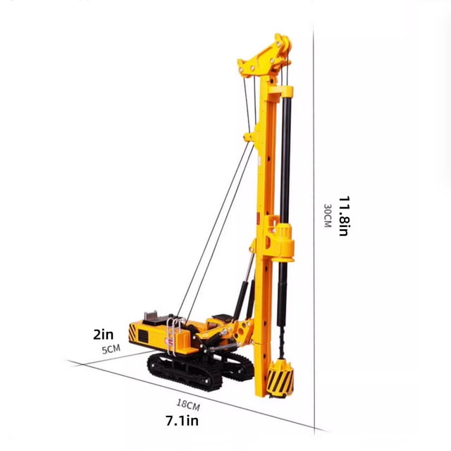 Cadeau Idéal Foreuse Rotative Excavatrice Modèle 1:64 Alliage pour Anniversaire & Noël