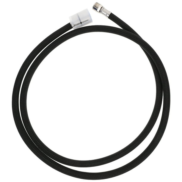 1 unidad de manguera de nailon de 1,5 metros para agua, tubo extraíble, manguera de nailon denso, grifo extraíble, color negro