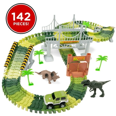 Best Choice Products 142-Piece Robot Dinosaur Racetrack w/ Battery Operated Car and 2 (Best Tracks In The World)