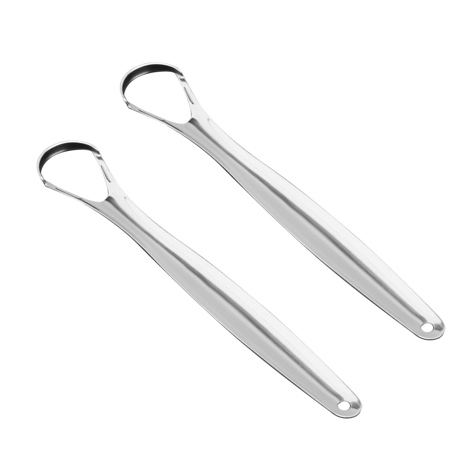 Abanopi Tongue Scraper Reusable Portable Stainless Steel Oral Tongue Cleaner Brush Fresher Sweepers for Adults Kids 2pcs