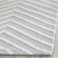 thumbnail image 3 of SAFAVIEH Cambridge Lilly Diamond Striped Wool Runner Rug, Light Blue/Ivory, 2'6" x 22', 3 of 7
