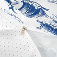 thumbnail image 3 of Castle Fairy Line Art Surfer Silhouette Twin Duvet Cover,Giant Ocean Wave Repeat Print Twin Bedding,Navy White,Reversible,2pcs,No Comforter,1 Duvet Cover and 1 Pillowcase, 3 of 5