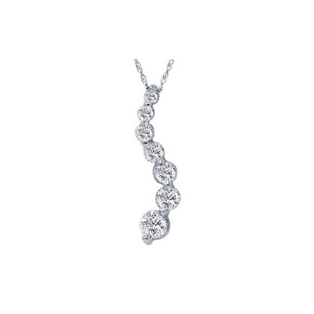 - 2ct HUGE Diamond Journey Pendant 14K White Gold