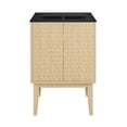 thumbnail image 6 of Bosse 24" Freestanding Bathroom Vanity in Natural Oak with Black 3-Hole Centerset Sink Top, 6 of 11