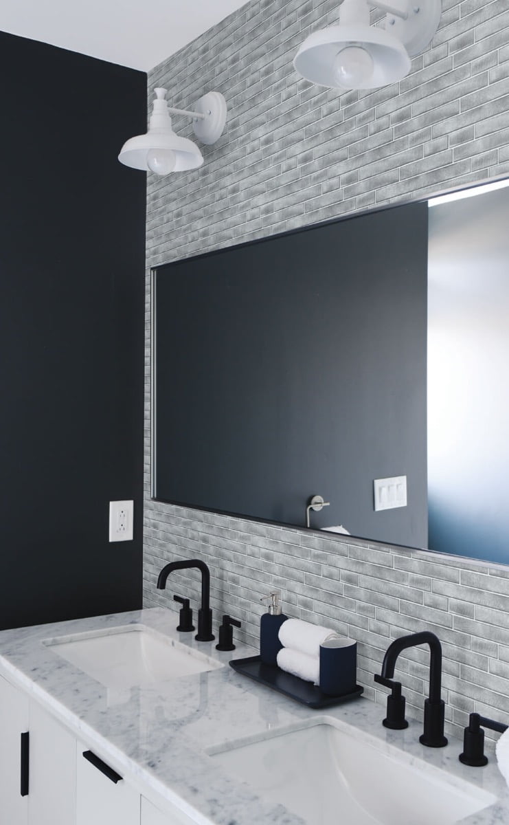 NextWall Brushed Metal Tile Peel and Stick Wallpaper