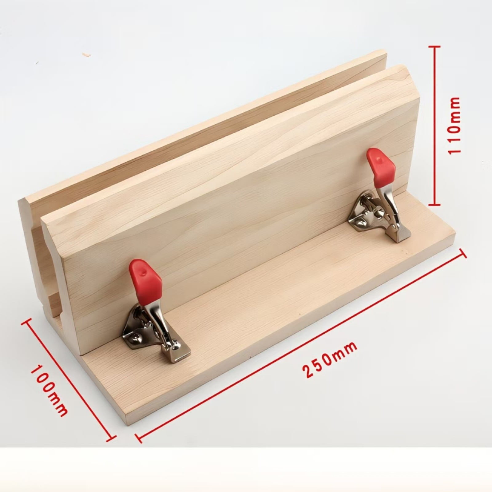 Wood Leather Stitching Pony Clamp – Solid Oak Horizontal Leather Craft Sewing Holder for DIY Leathercraft, Belts, Straps & Wallets – Heavy-Duty Double Clamp Sewing Tool with Steel Hardware