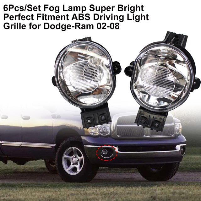 Gwong Autos 6 UNIDS / SET FOG FLAM SUPER SUPER LUGAR PERFECTADO ABS ABS CURTURA LUZ CHRILLE CH2598101 55077475AC 55077474AC PARA DODGE-RAM 02-08 Gwong 24014274