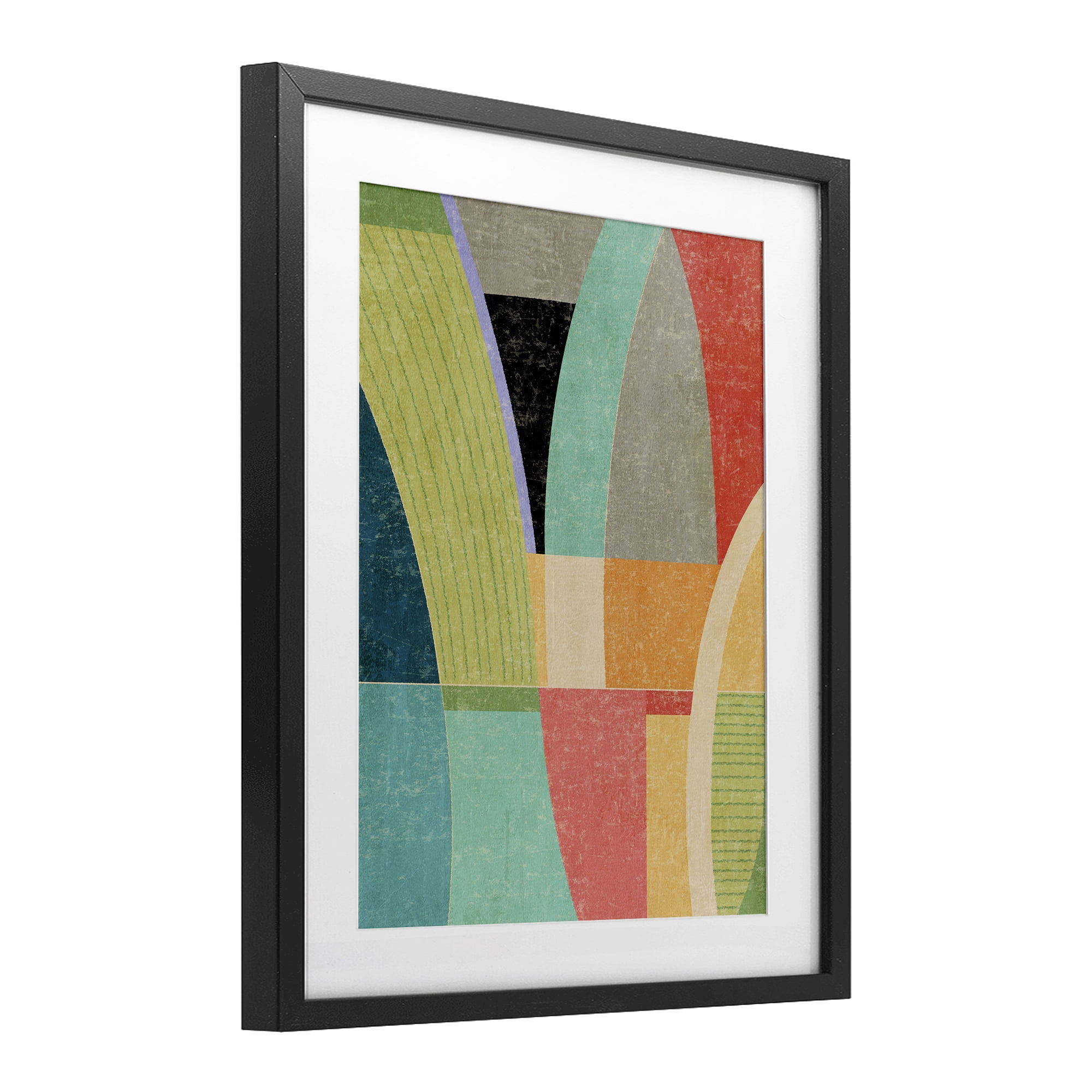 Stupell Industries Retro Geometric Archways Black Framed Print Under Glass, design by Suzanne Nicoll