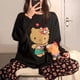 thumbnail image 4 of Sanrio-Pijamas de Hello Kitty con dibujos animados de Anime Y2K para mujer, ropa para el hogar, pantalones de algodón cómodos, ropa de descanso de manga larga, 4 of 4